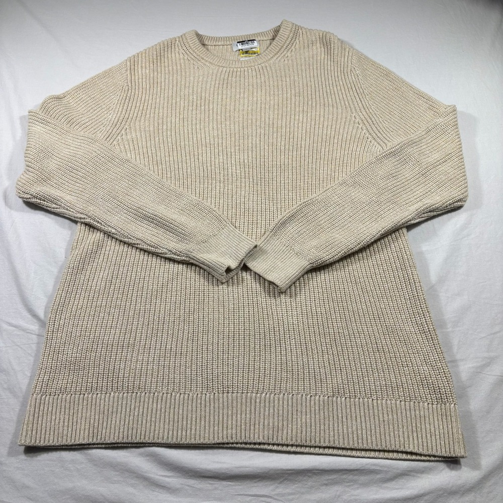 Goodfellow &‎ Co Mens Marled Crewneck Sweater Cream Large
